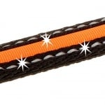 ERGOLED G25/125sm LEATHER ORANGE-соларен светещ повод за кучета с включено  USB,оронжев