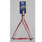 Нагръдник с бяла копринена лента - розов и червен - два размера