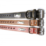 Нашийник Корсар с подплата и украса от метални шипове - различни цветове и размери