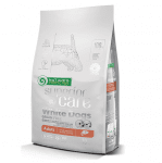 Храна за кучета с бяла козина от дребни породи White dogs Grain Free Salmon Adult Small and Mini Breed, със сьомга, две разфасовки