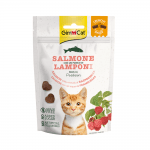 GimCat, Хрупкави лакомства за котки със сьомга и малини, 50 г