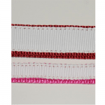 Повод с бяла копринена лента - розов и червен