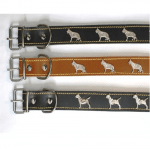 Нашийник от ест. кожа с подплата и орнаменти от Миазоо, България