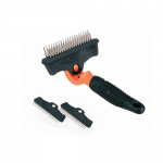 Гребло 3 in 1 - Подрязващ гребен с взаимозаменяеми конични назъбени гребени за животни с чувствителната кожа