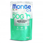 Пауч за куче MONGE GRILL Chunkies с треска, 12 броя х 100гр