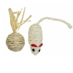 Pet Nova, играчка за коте - Комплект мишка 7х3см и топка 4см