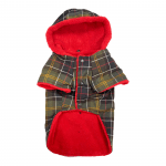 Яке за куче Червено каре, с качулка