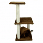 Драскало за коте с две стойки, овал и играчка топче 40см/40см/86см