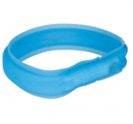 Светещ нашийник за кучета с USB Trixie, син, три размера