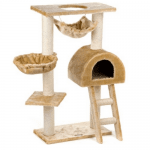 драскало за коте с къща, люлка, легло, стълба и стойка