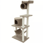 драскало за коте с къщичка и хамак 58 х 40 х 140 см
