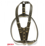 Нагръдник за кучета от много едри породи, двойна кожа с шев - различни цветове