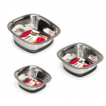 Метална квадратна купа с гумена основа - различни размери