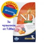 N&D Mini Puppy Lamb & Blueberry – Пълноценна храна за подрастващи кученца и бременни или кърмещи кучета от дребни породи с агнешко, тиква и боровинки, три разфасовки