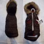 Яке с колан и качулка , шушляк и полар , със залепване