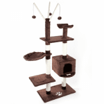 драскало за коте с къщичка и хамак 153 х 60 х 35 см