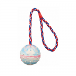 Tопка за куче с въже от естествен каучук - 6 см.