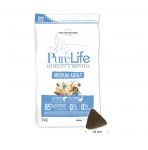 Суха храна за кучета от средни породи Pro-Nutrition Flatazor PureLife Medium Adult, без зърнени храни, със сьомга и патица, две разфасовки