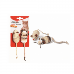 Комплект от две мишки за котки - от сезал и плат, 7 см