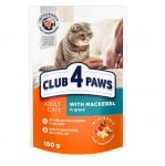 Club 4, Пауч за коте, Скумрия в сос, 100 гр