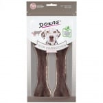 Dokas, Лакомства за кучета, 15 см Кожен кокал за куче с агнешко, 2 броя