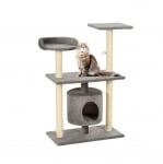 Драскало за коте, с къщичка, три стойки и играчка мишка, 95см