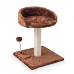 Драскало за котки КАФЕ, основа - 32х32 см, H 40 см., с легло и топче на пружина 