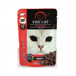 Fine Cat, пауч за котка с говеждо, Grain free, 100 гр