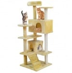 Malatec, драскало за коте, 120см, бежово и бяло
