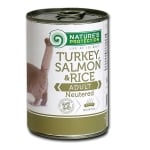 Natures Protection Neutered , Храна за кастрирани котки, С пуйка, сьомга и ориз, 400гр