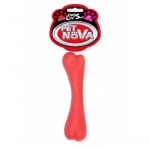 Pet Nova, играчка за куче - гумен кокал 16см, червена, с вкус на говеждо