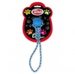 Pet Nova, играчка за куче - въже с топка, 40 см, синьо, аромат на мента