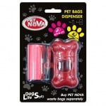 Pet Nova, Дозатор за торби за отпадъци и една ролка 20бр, червен комплект