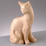 Фигура от папие маше, котка 1 - 11 x 6 x 19,5 cм.