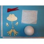 Креативен комплект Жаба с връзка, дърво, 160 mm