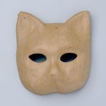 Маска от папие маше, котка