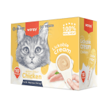 Wanpy cat - лакомство за котки, лъжичка с кремообразно лакомство с пилешко, 10х16 г