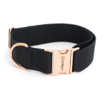 anipro Extra Strong Rose Gold нашийник  лента 40мм/45-70см - черен с тока розово злато