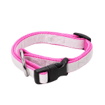 anipro нашийник лента с коприна 15мм/30-45см, бяло/т.розово