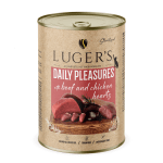 Luger`s Cat храна за котки с говеждо и пилешки сърца, 400 г, 6 бр./стек