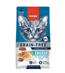 Wanpy Grain Free - суха храна за малки котенца с пилешко, без зърно, 1.5 кг