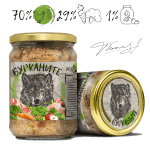 Бурканите - храна за кучета, стерилизирано пилешко, свинско и зеленчуци 8 х 480 г