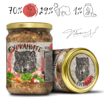 Бурканите - храна за кучета, стерилизирано свинско и зеленчуци, 8 х 480 г