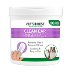 Vet`s Best Ear Finger Pads, почистващи напръстници за уши, с Алое, 50бр