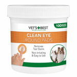 Vet`s Best Eye Round pads, почистващи тампони за очи, с Алое, 100бр