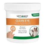 Vet`s Best Eye Round pads, почистващи тампони за очи, с Алое, 100бр