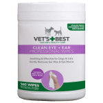 Vet`s Best Eye & Ear wipes, почистващи кърпички очи и уши, 18 х 20см, 160бр