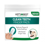 Vet`s Best Clean Teeth Finger Pads, дентални кърпички за почистване на зъби, аромат на мента, 50бр