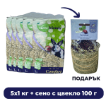 ПРОМО Homefriends ливадно сено 5 x 1 кг + подарък ливадно сено с червено цвекло 100 г