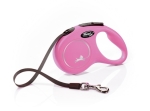 "Flexi Classic" - Автоматичен повод с лента 5 метра M – за куче до 25 кг - черен S – за куче до 15 кг. - розов